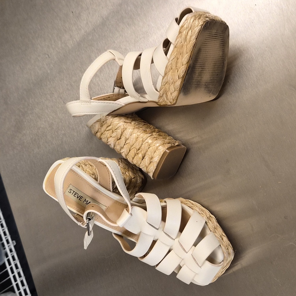 Steve Madden Cream Espadrille Wedges
